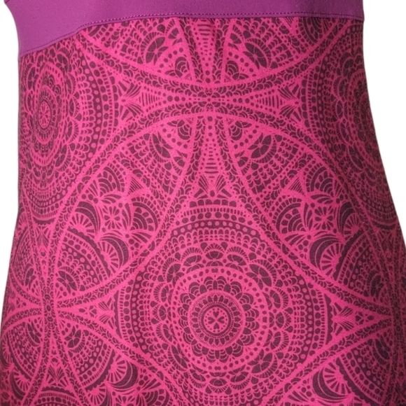 Prana Pink Maroon Mauve Purple Pattern Sporty Women's Small Dress Strap Short - Picture 4 of 11
